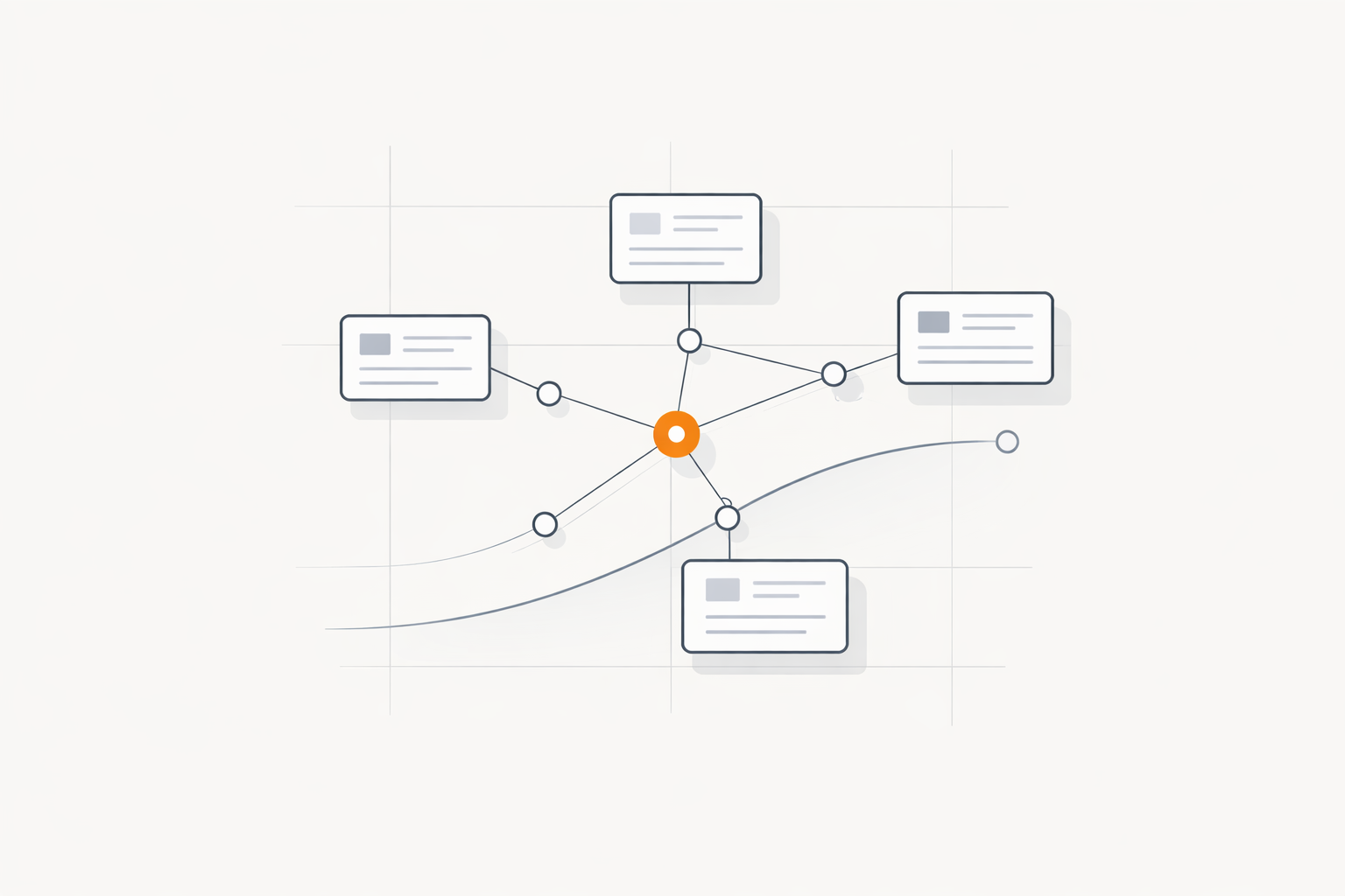 SEO and content system abstract OS surface